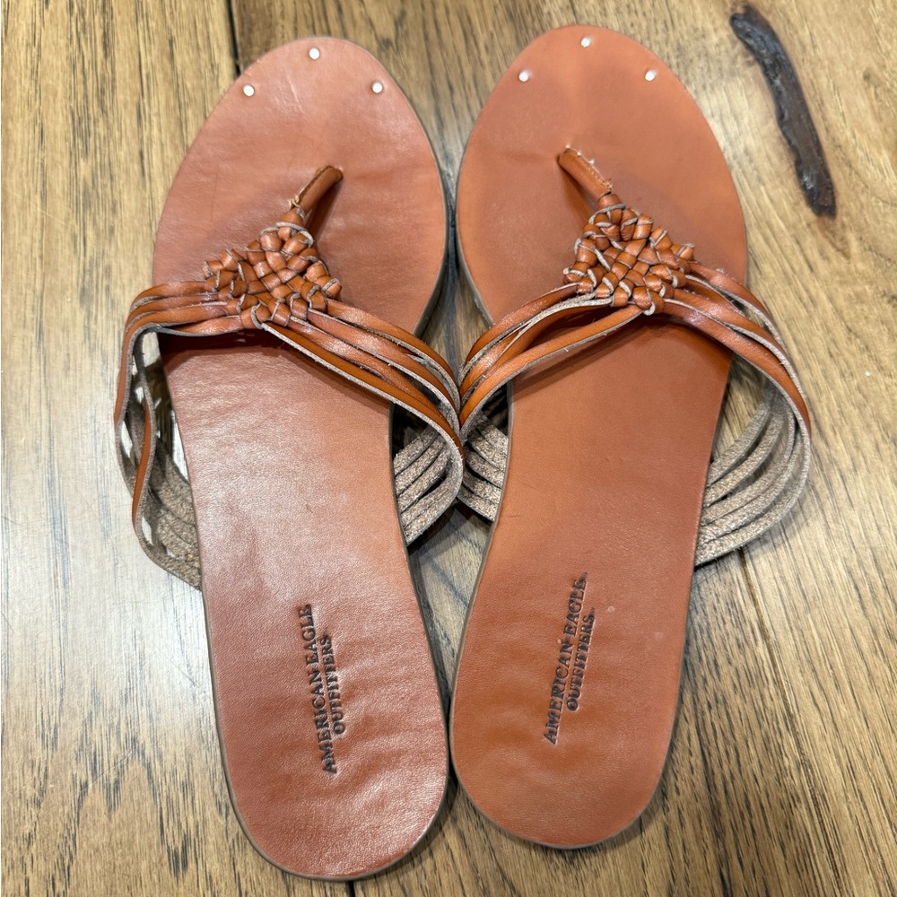 American Eagle Outfitters Tan Woven Sandals